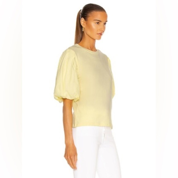Jonathan Simkhai Standard DENISE BELL-SLEEVED TOP IN YELLOW Sz S - Picture 2 of 10